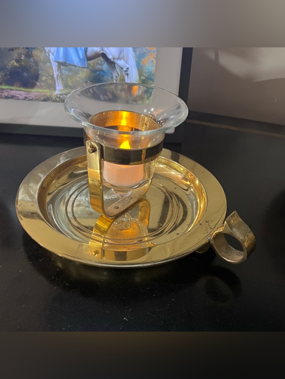 Vintage Antique Brass Nautical Candle Holder PartyLite